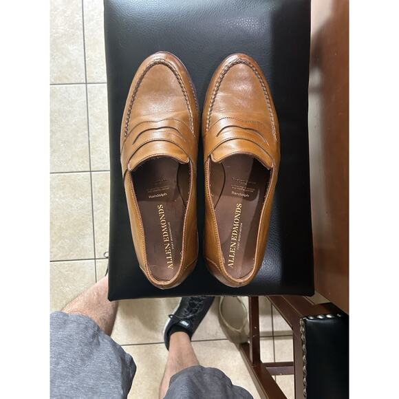 ALLEN EDMONDS Randolph Leather Slip-Ons Walnut Mens Size 12D main image 8